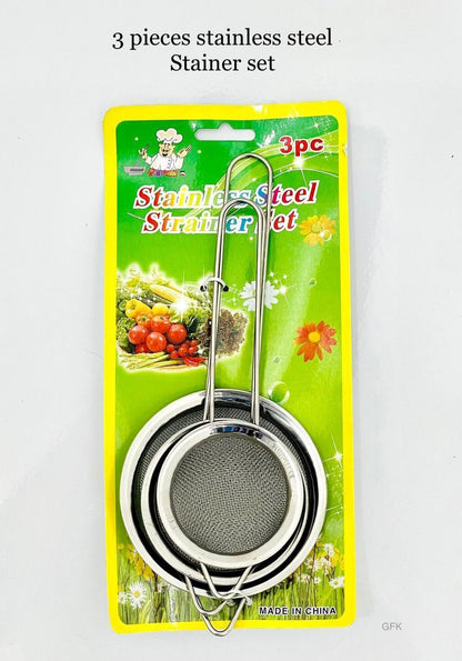 3-in-1 Stainless Steel Tea Strainer Set – Pack of 3