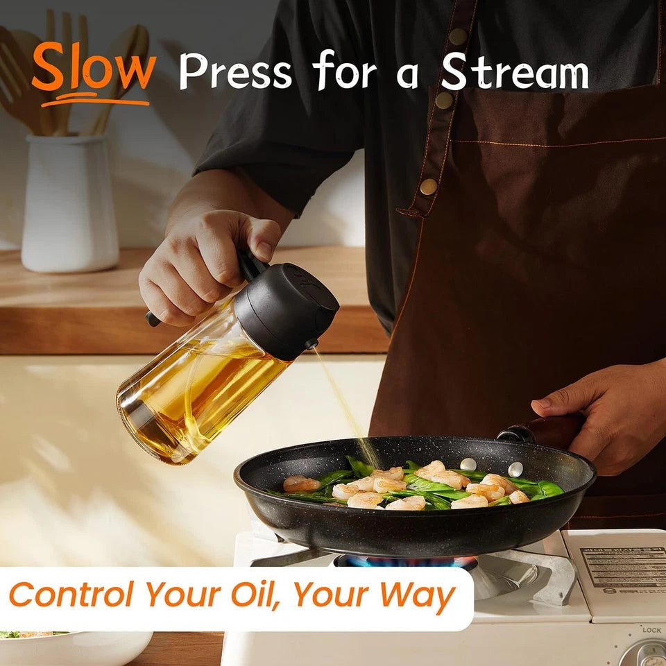 2-in-1 Oil Spray Bottle & Dispenser – 500ml