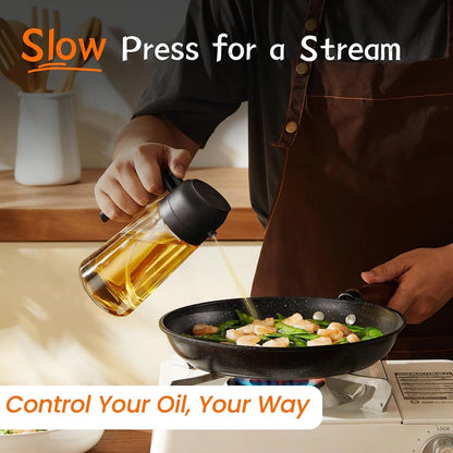 2-in-1 Oil Spray Bottle & Dispenser – 500ml