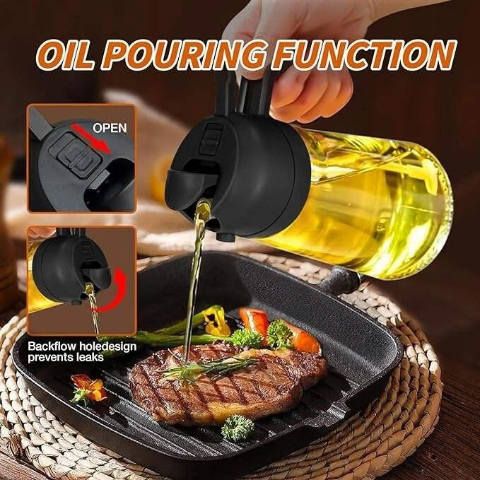 2-in-1 Oil Spray Bottle & Dispenser – 500ml