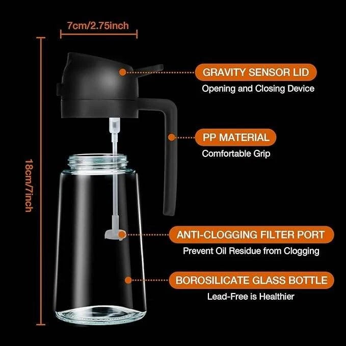2-in-1 Oil Spray Bottle & Dispenser – 500ml